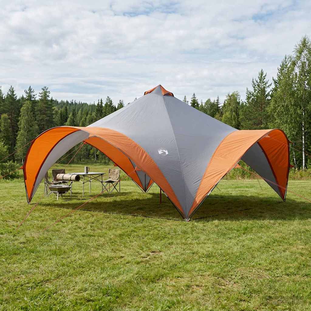Šator za zabave s krovom Siva i narančasta 600 x 600 x 400 cm