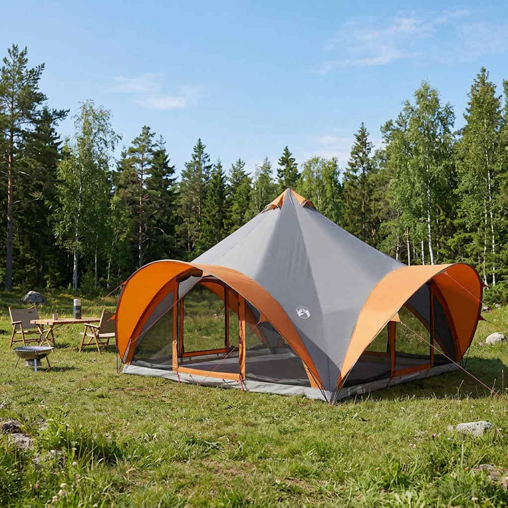 Tipi šator Siva i narančasta Za 18 osoba Poliester i čelik