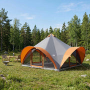 Tipi šator Siva i narančasta Za 18 osoba Poliester i čelik