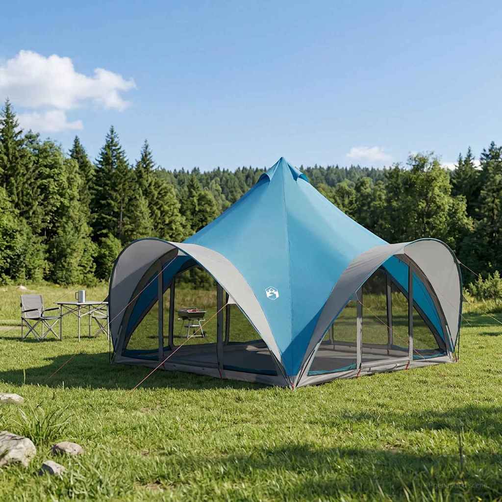 Tipi šator s krovom Plava 6 osoba Poliester i čelik