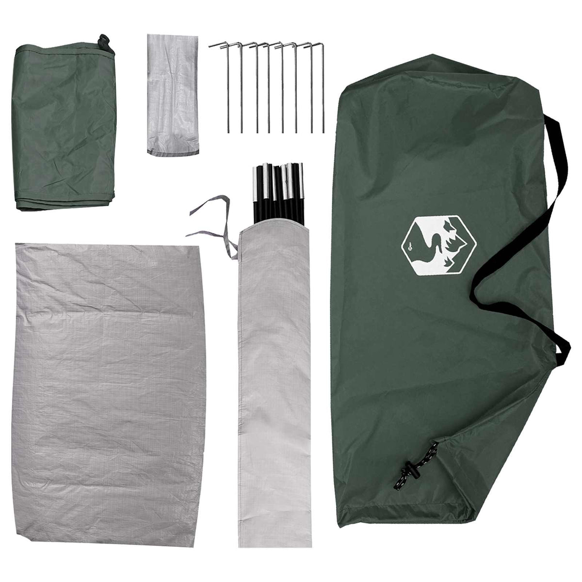 Kamping šator s krovom Maslinasto zelena 275 x 215 x 125 cm