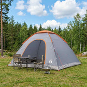 Kamping šator s krovom Siva i narančasta 335 x 275 x 180 cm