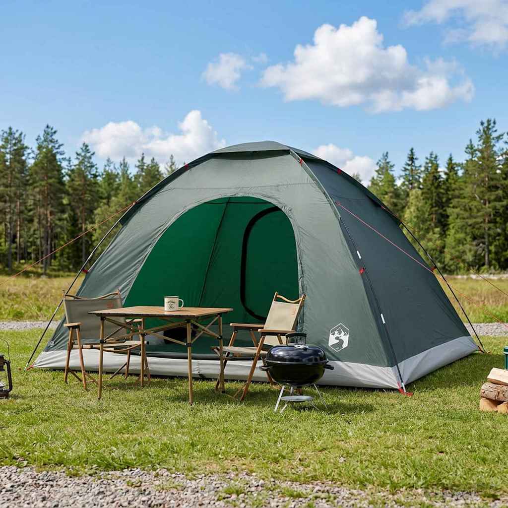 Kamping šator s krovom Maslinasto zelena 335 x 275 x 180 cm