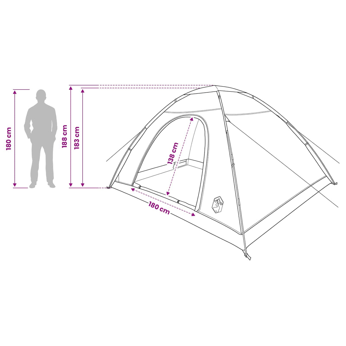 Kamping šator s krovom Maslinasto zelena 335 x 275 x 180 cm