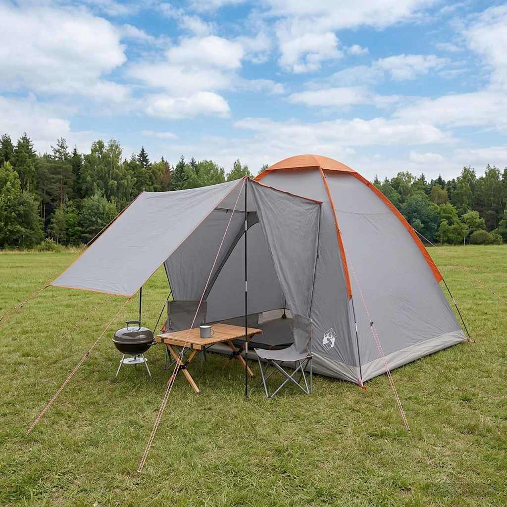 Kamping šator Siva i narančasta 2 osobe Poliester i čelik