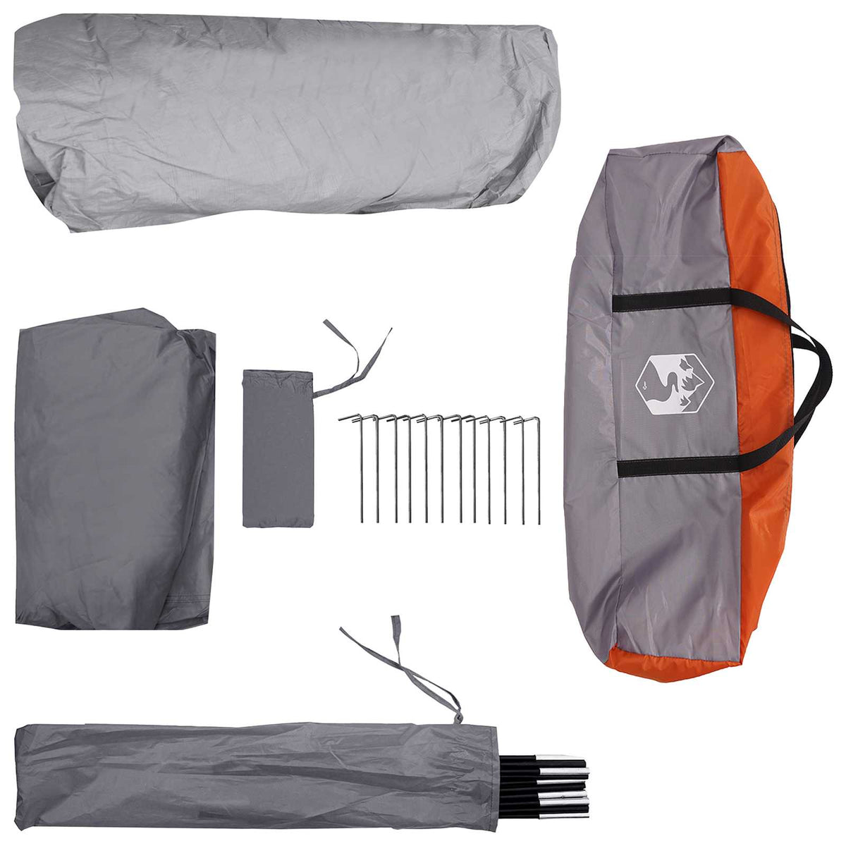 Instant šator s krovom Siva i narančasta 365 x 280 x 200 cm