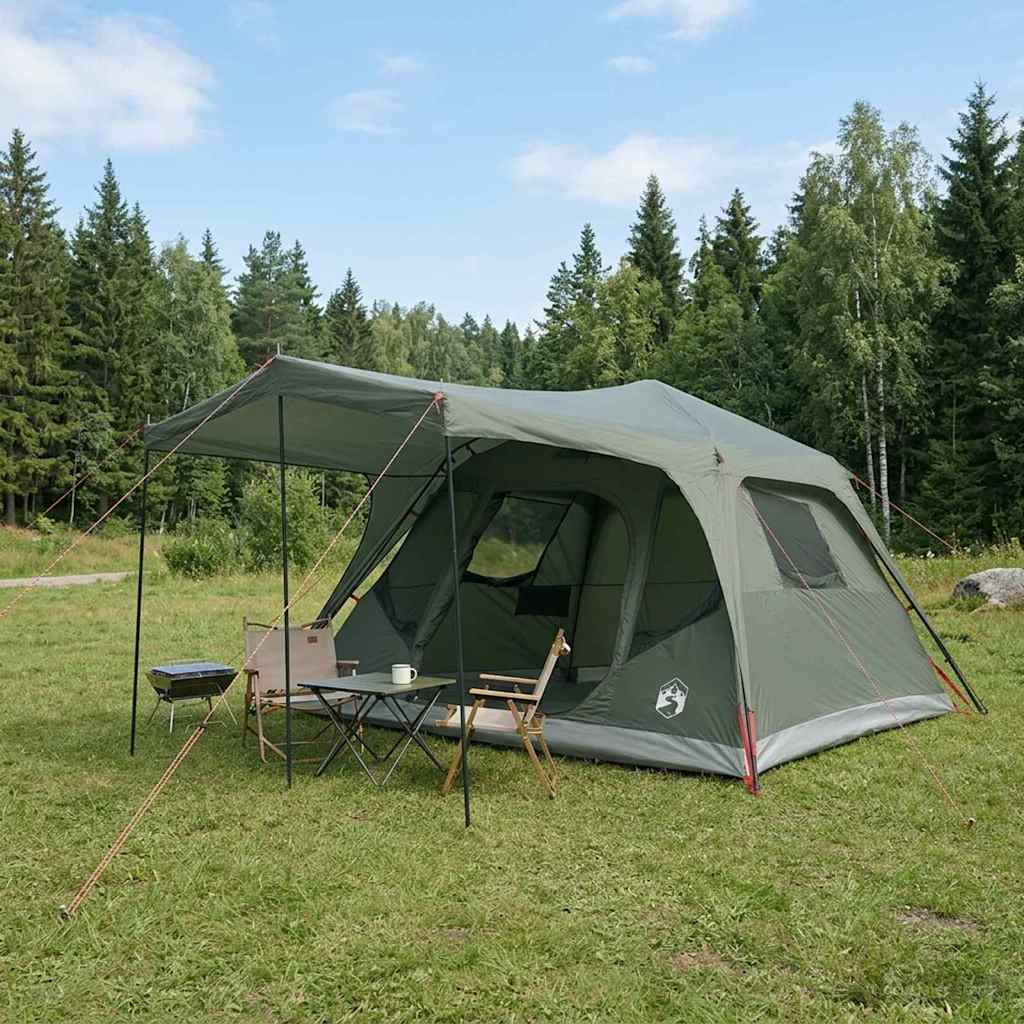 Obiteljski šator s krovom Maslinasto zelena 305 x 275 x 190 cm