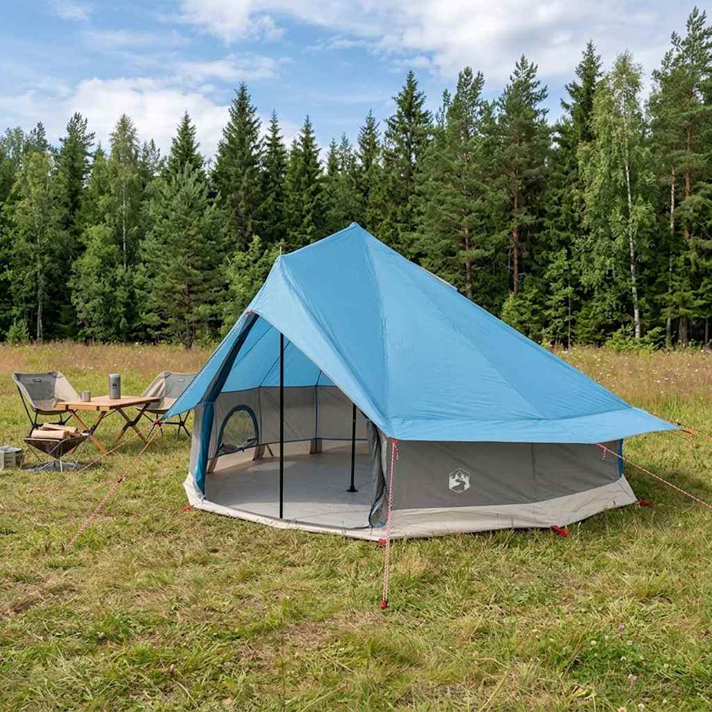 Tipi šator s krovom Plava 700 x 700 x 395 cm Poliester i čelik