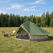 Tipi šator s krovom Zelena 800 x 800 x 430 cm Poliester i čelik