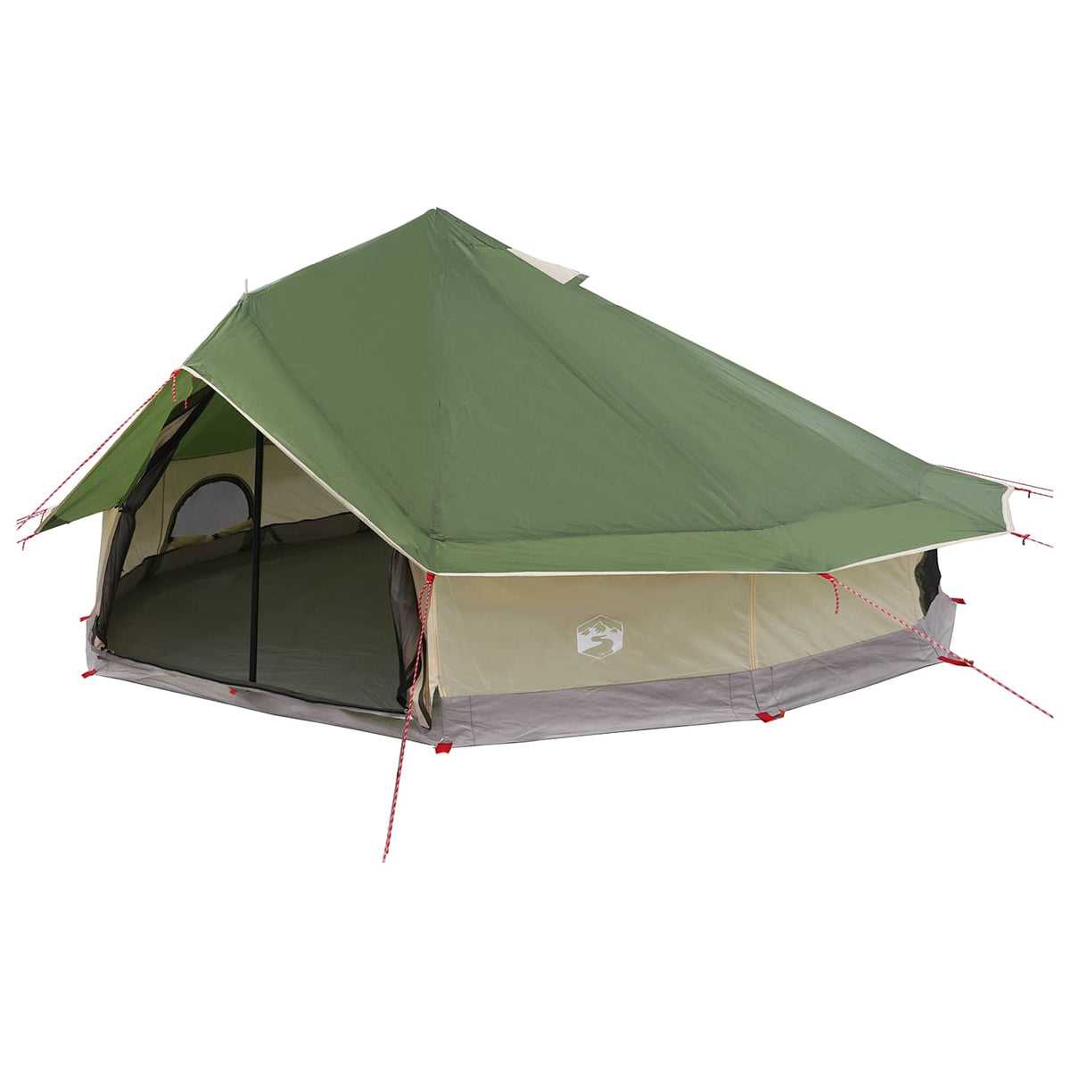 Tipi šator s krovom Zelena 800 x 800 x 430 cm Poliester i čelik