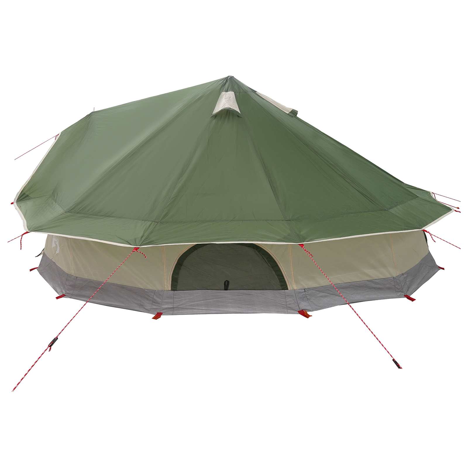Tipi šator s krovom Zelena 800 x 800 x 430 cm Poliester i čelik