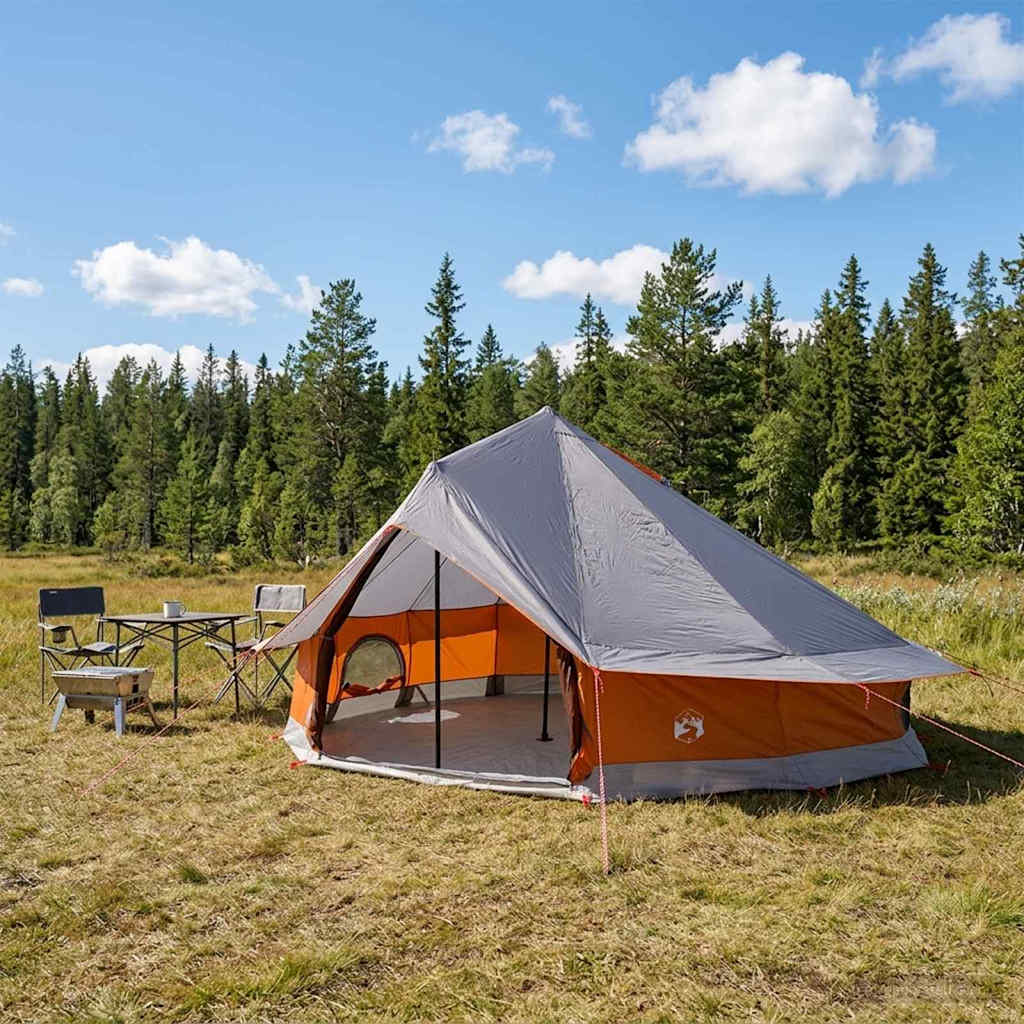 Tipi šator s krovom Siva i narančasta 800 x 800 x 430 cm