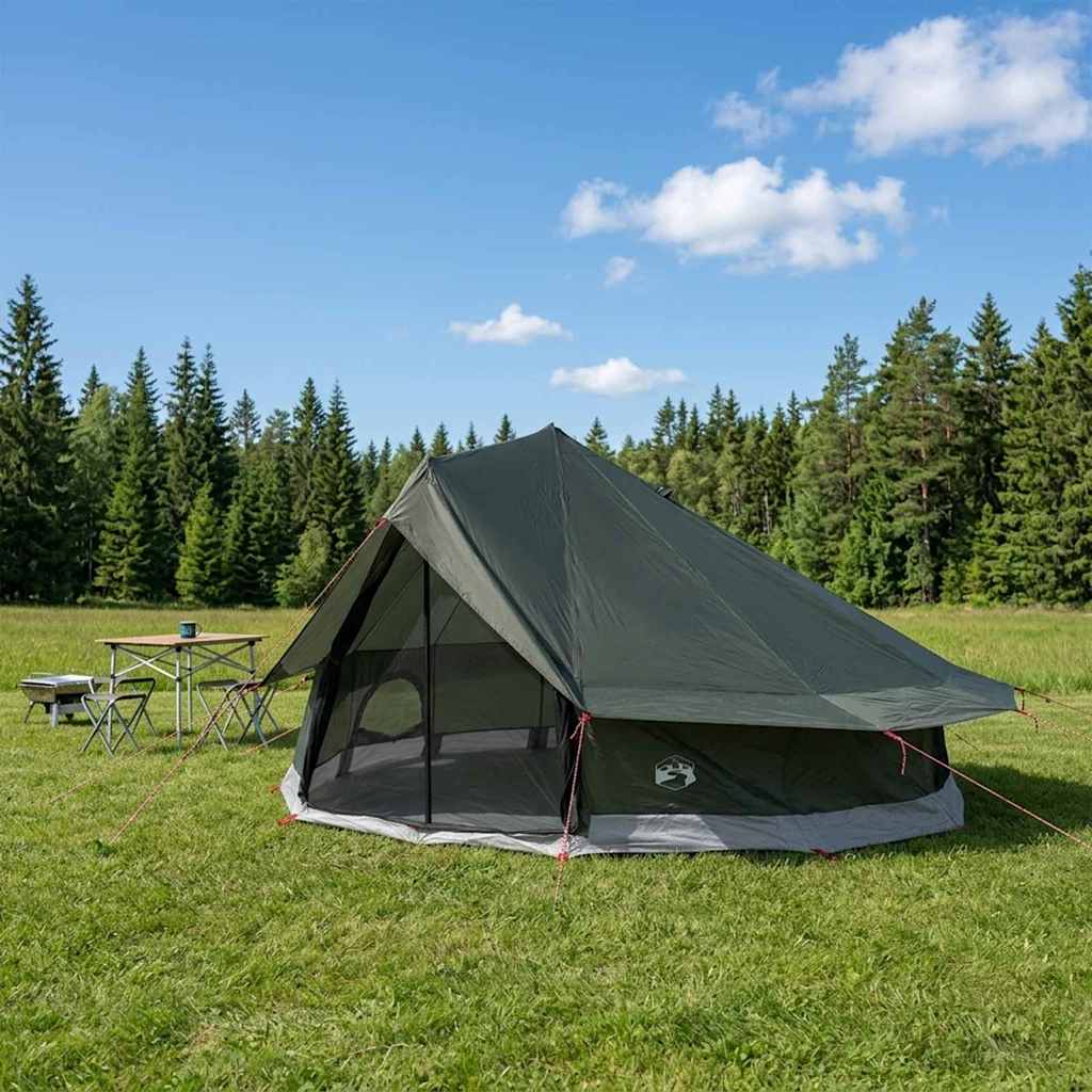 Tipi šator s krovom Maslinasto zelena 800 x 800 x 430 cm