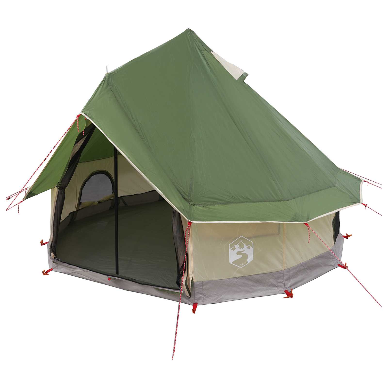 Tipi šator s krovom Zelena 250 x 250 cm Poliester i čelik