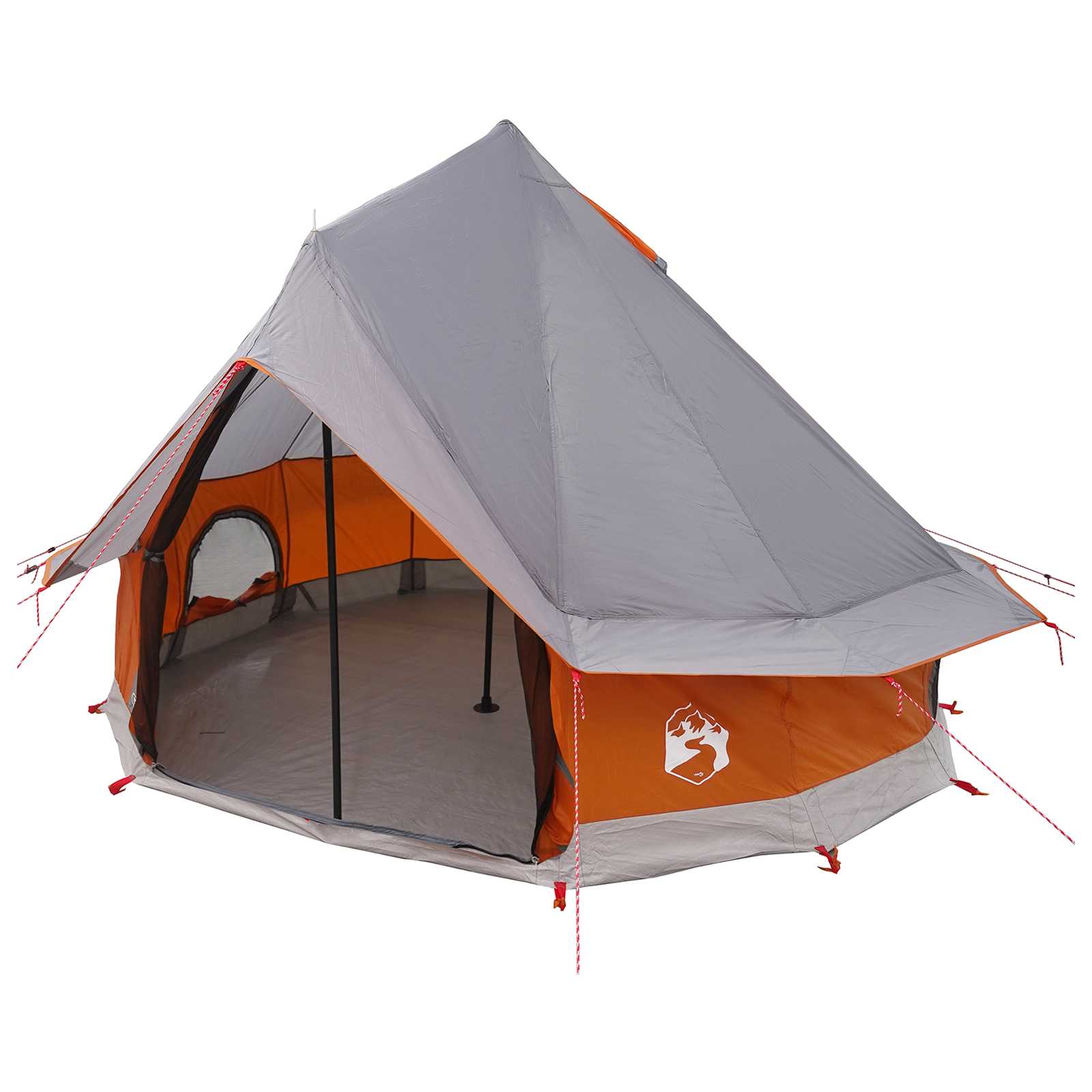 Tipi šator Siva i narančasta 250 x 250 cm Poliester i čelik