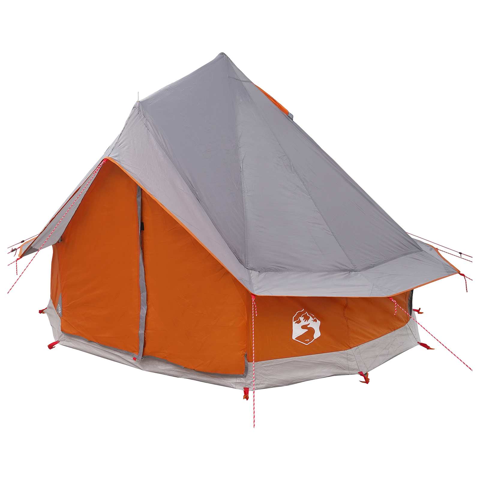 Tipi šator Siva i narančasta 250 x 250 cm Poliester i čelik