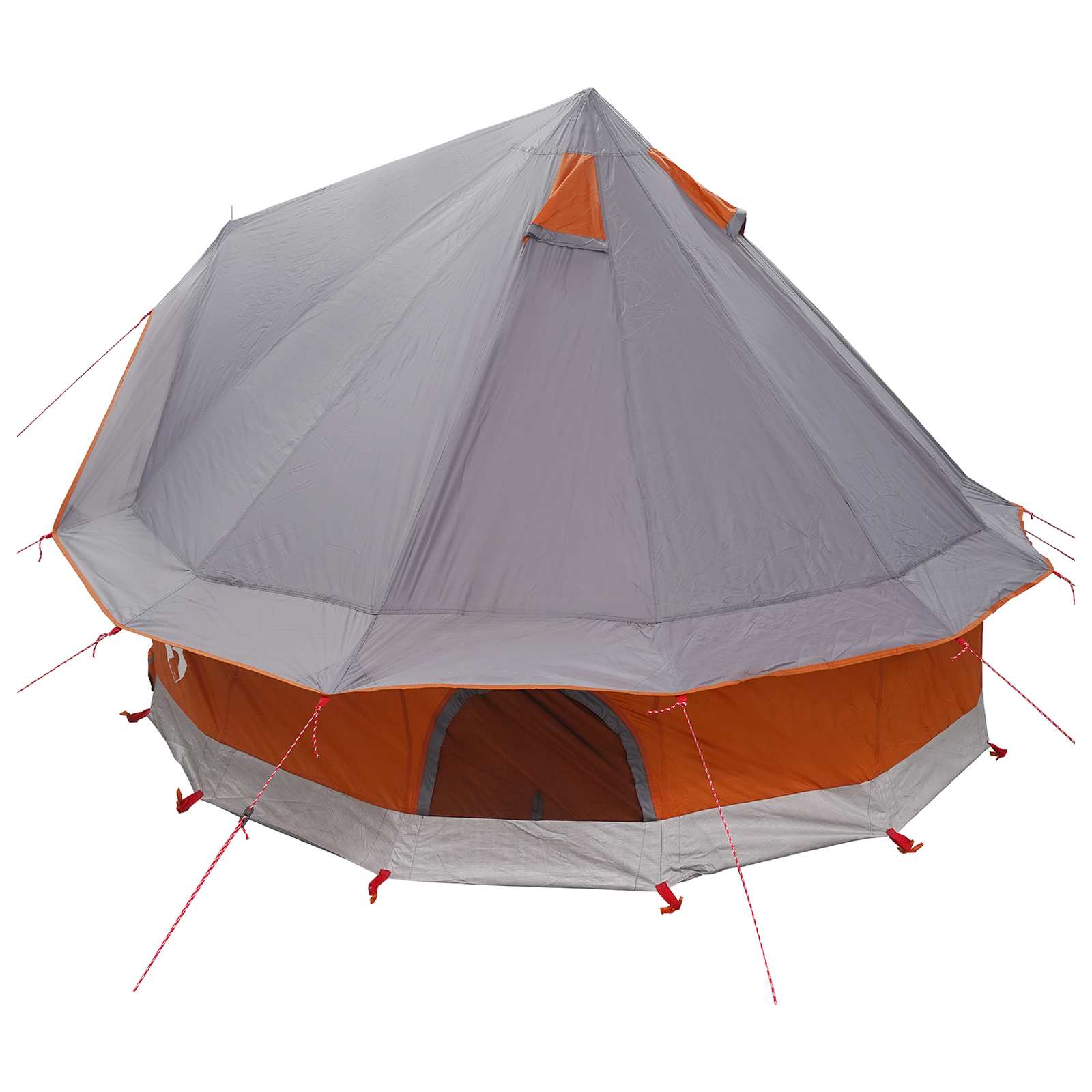 Tipi šator Siva i narančasta 250 x 250 cm Poliester i čelik