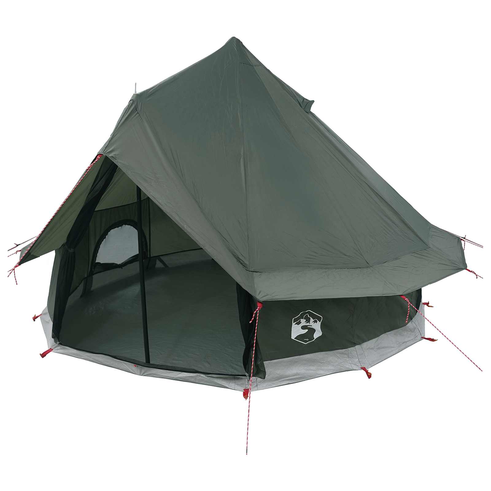Tipi šator Maslinasto zelena 250 x 250 cm Poliester i čelik