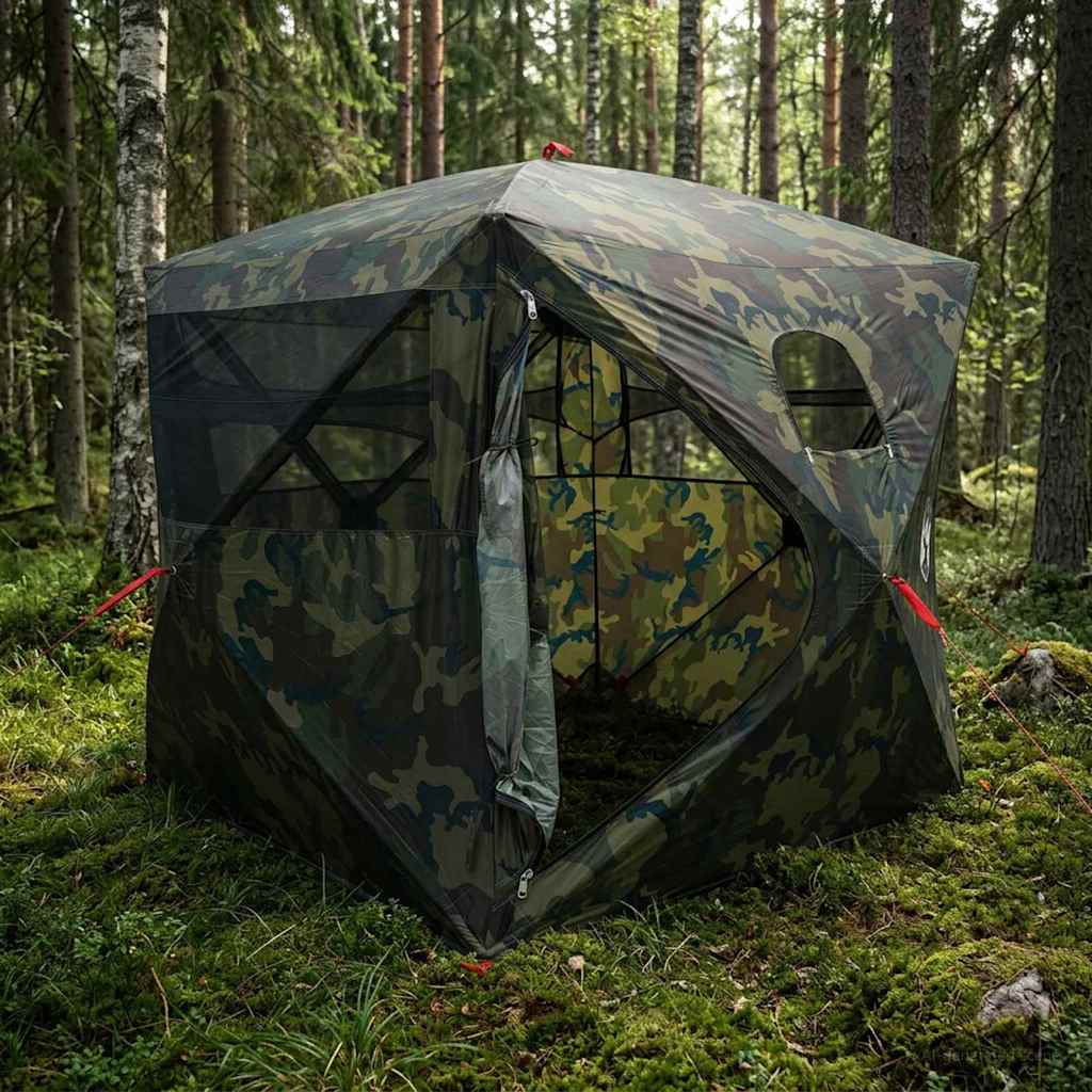 Lovni šator Maskirna 143 x 143 x 165 cm Poliester i čelik