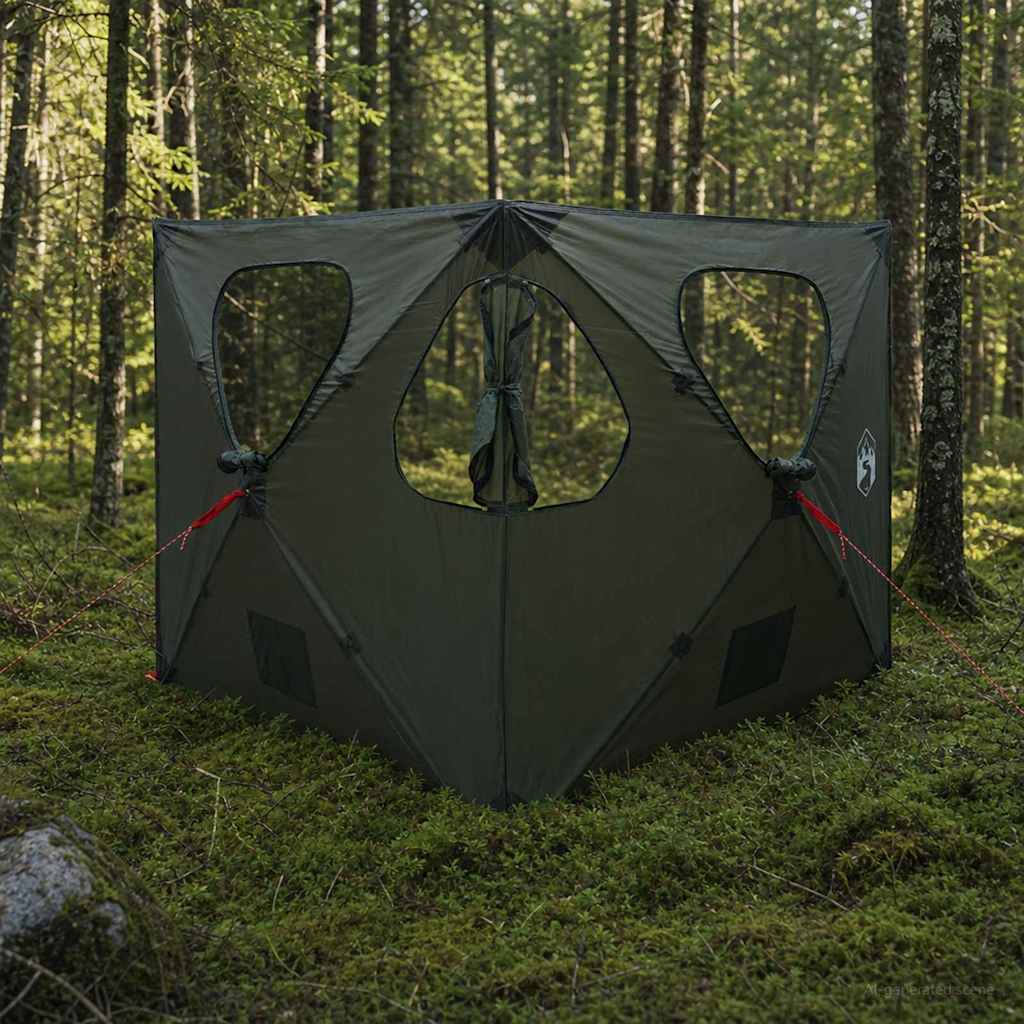 Lovni šator s krovom Maslinasto zelena 145 x 145 x 150 cm
