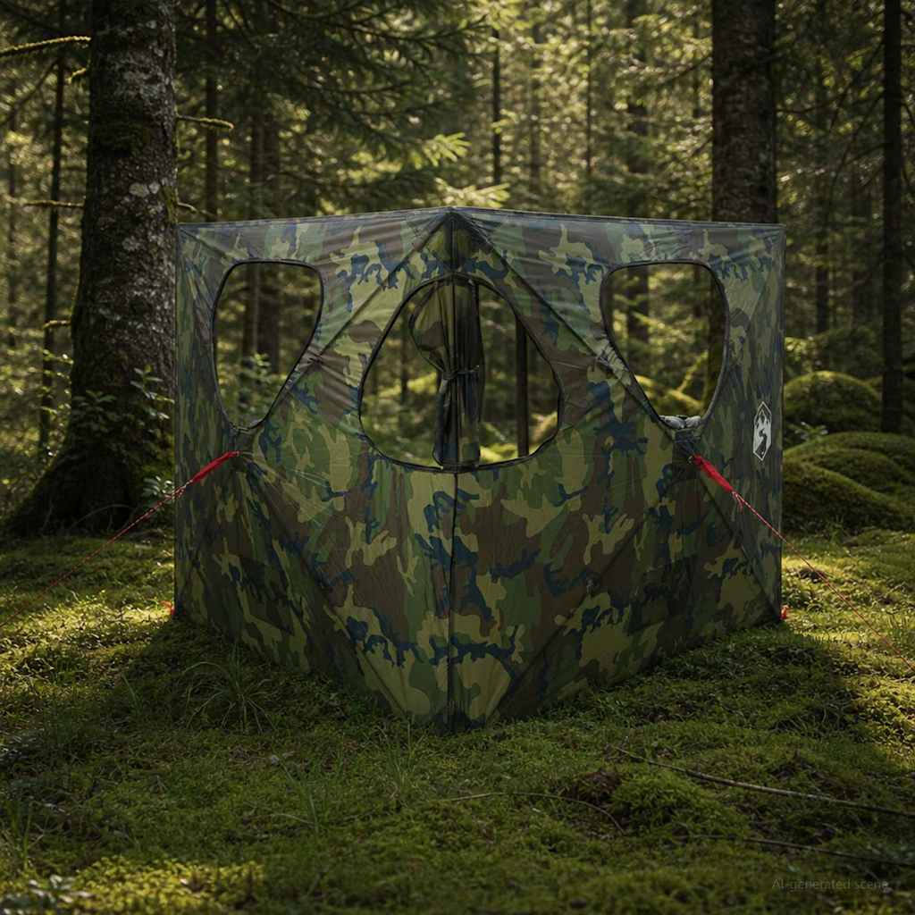 Lovni šator Maskirna 145 x 145 x 150 cm Poliester i čelik