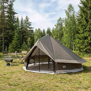 Tipi šator Smeđa siva 700 x 700 x 395 cm Poliester i čelik