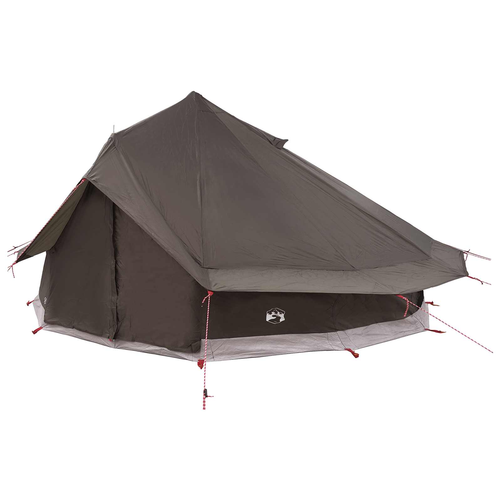 Tipi šator Smeđa siva 700 x 700 x 395 cm Poliester i čelik