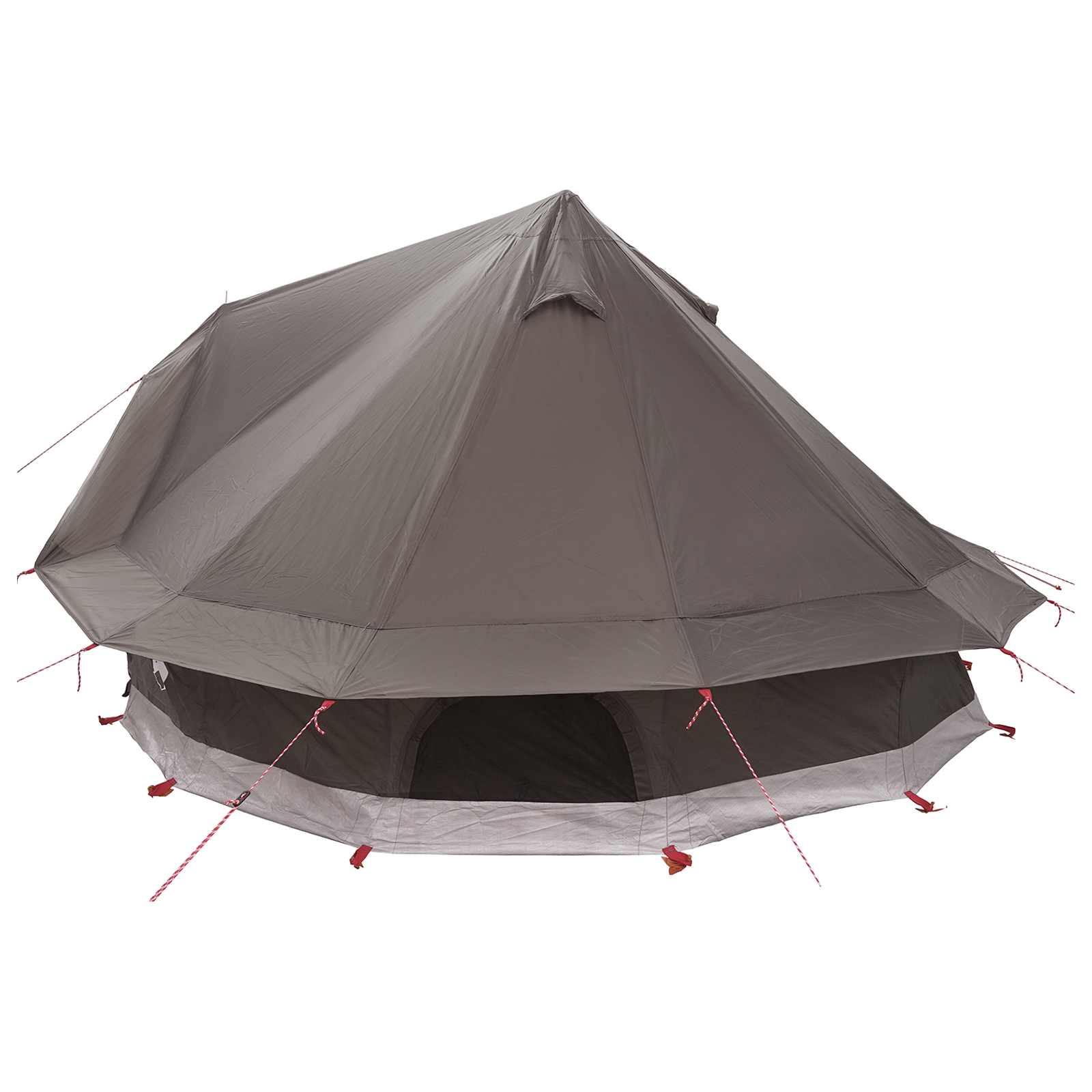 Tipi šator Smeđa siva 700 x 700 x 395 cm Poliester i čelik