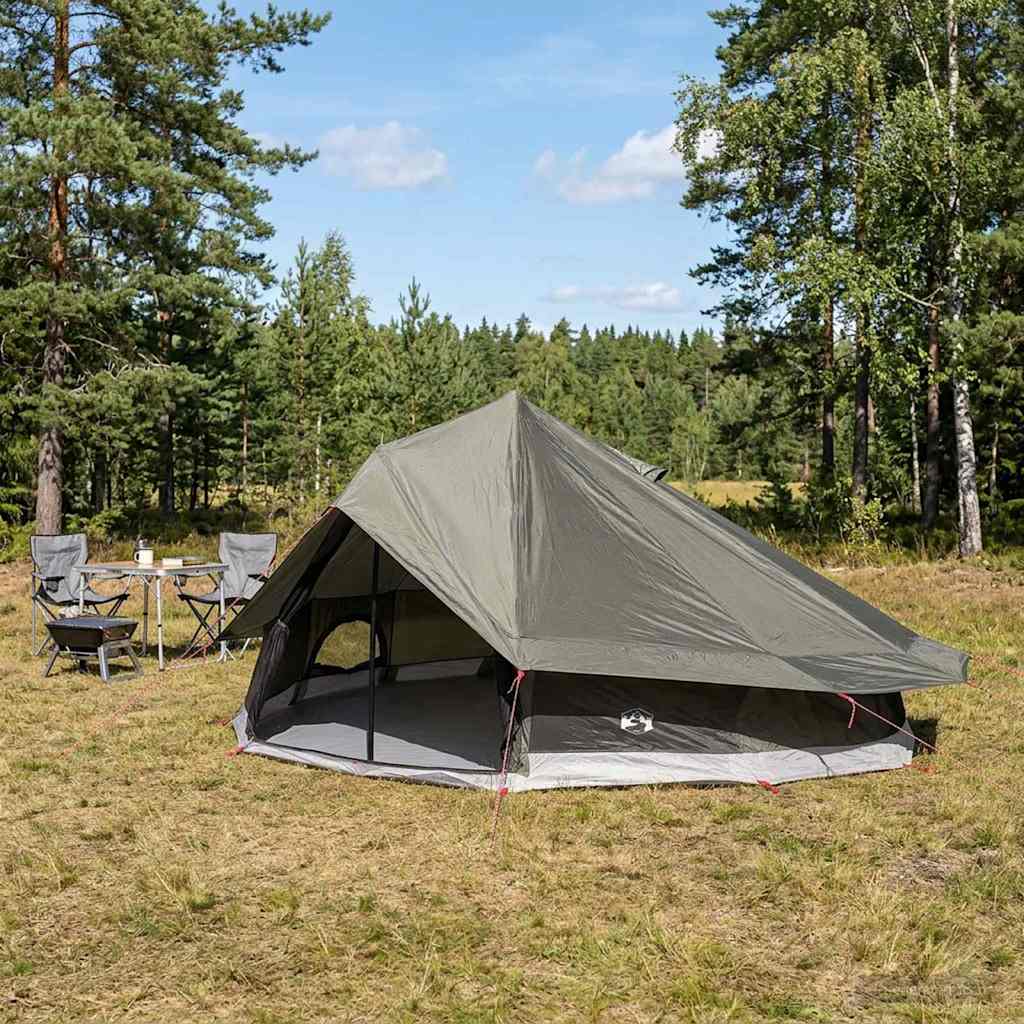 Tipi šator Smeđa siva 800 x 800 x 430 cm Poliester i čelik
