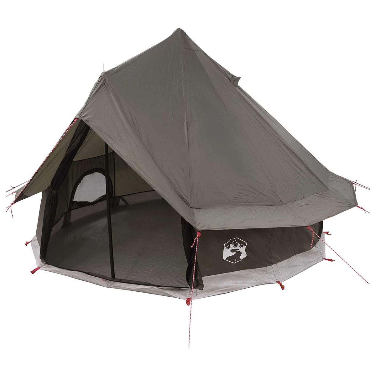 Tipi šator s krovom Smeđa siva 250 x 250 cm Poliester i čelik