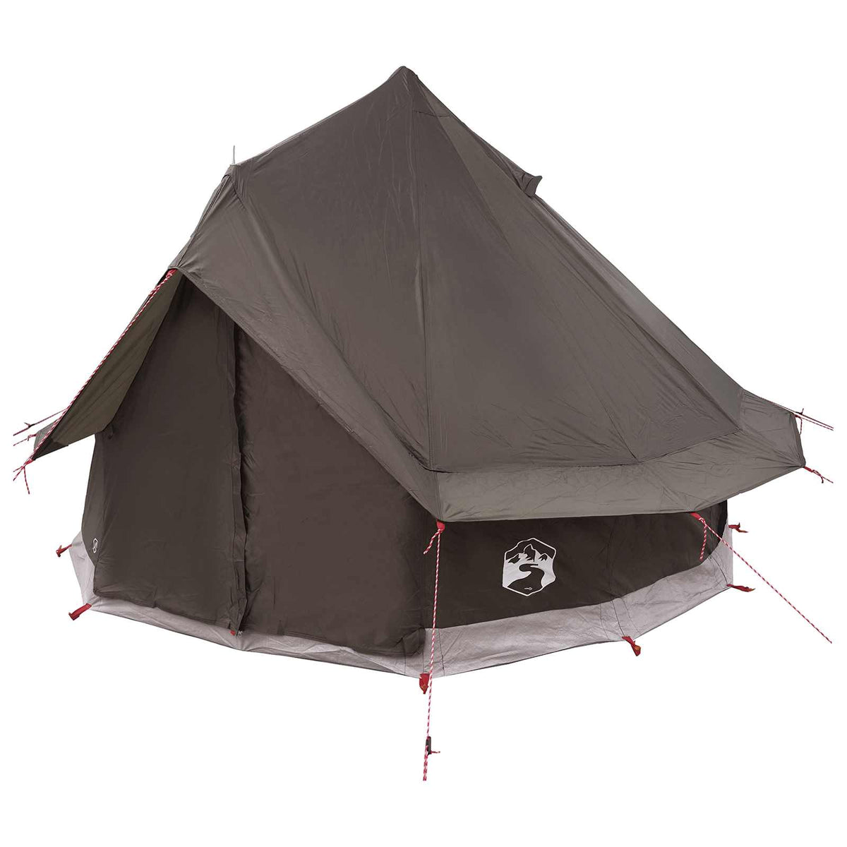 Tipi šator s krovom Smeđa siva 250 x 250 cm Poliester i čelik