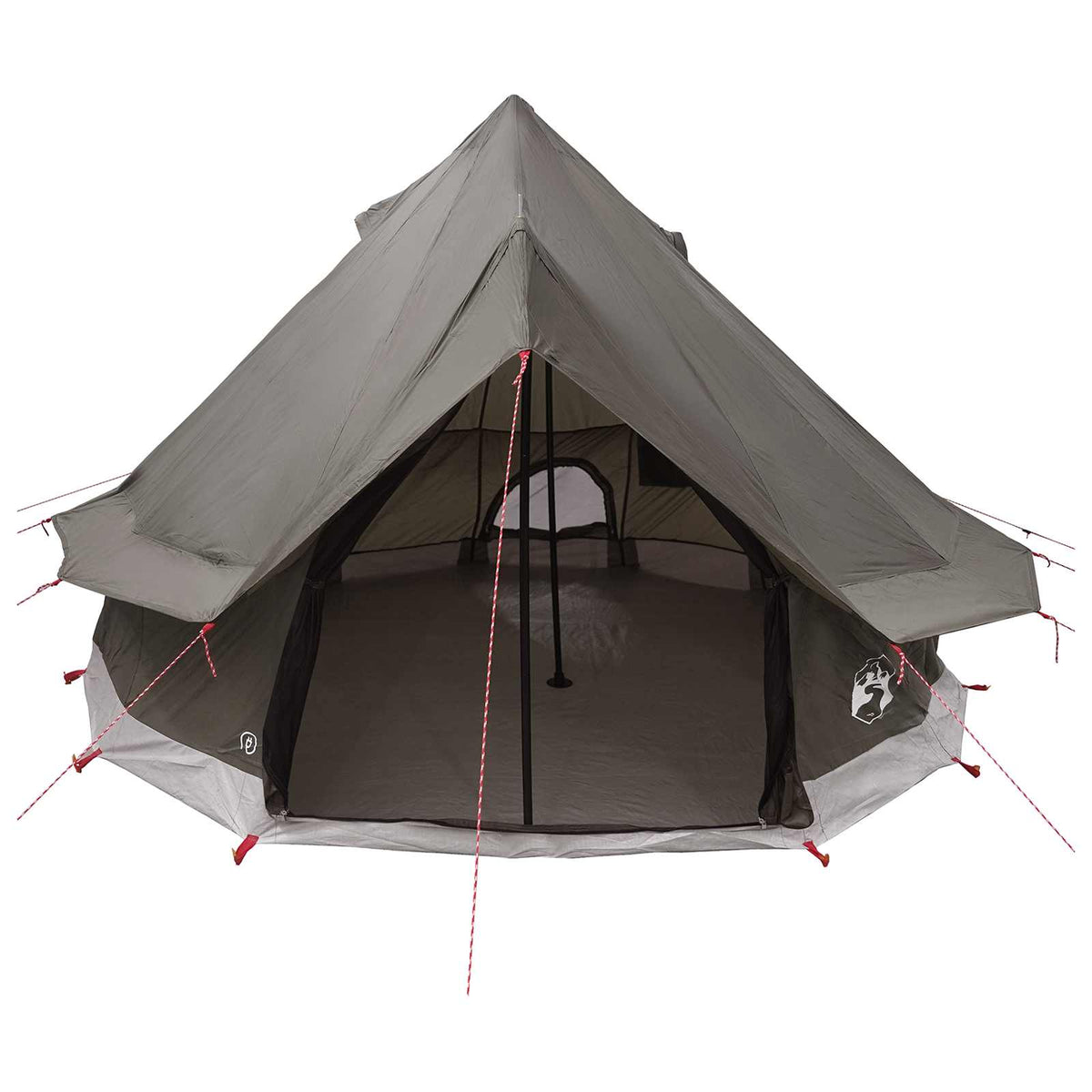 Tipi šator s krovom Smeđa siva 250 x 250 cm Poliester i čelik