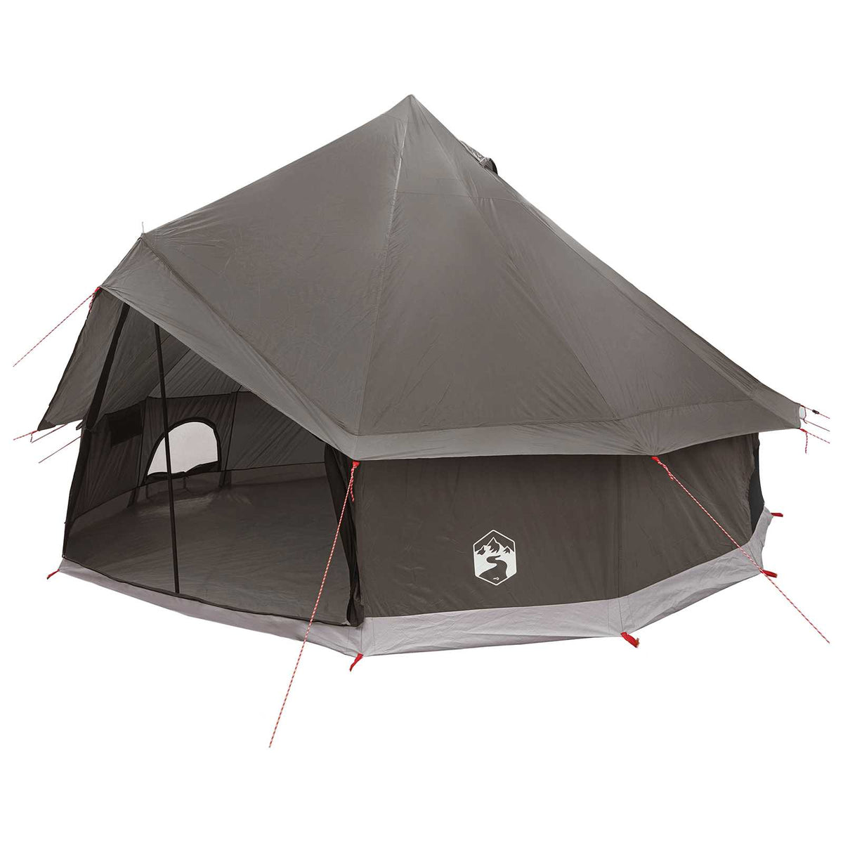 Tipi šator Smeđa siva 300 x 300 x 200 cm Poliester i čelik