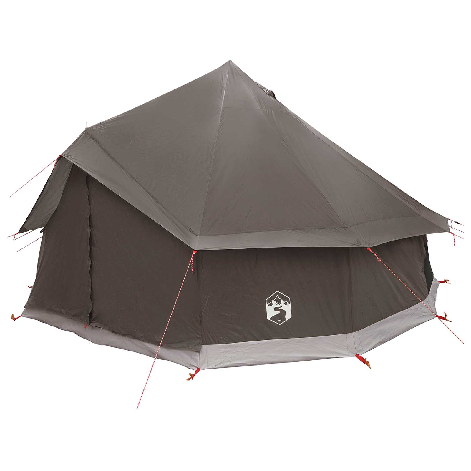 Tipi šator Smeđa siva 400 x 400 x 250 cm Poliester i čelik