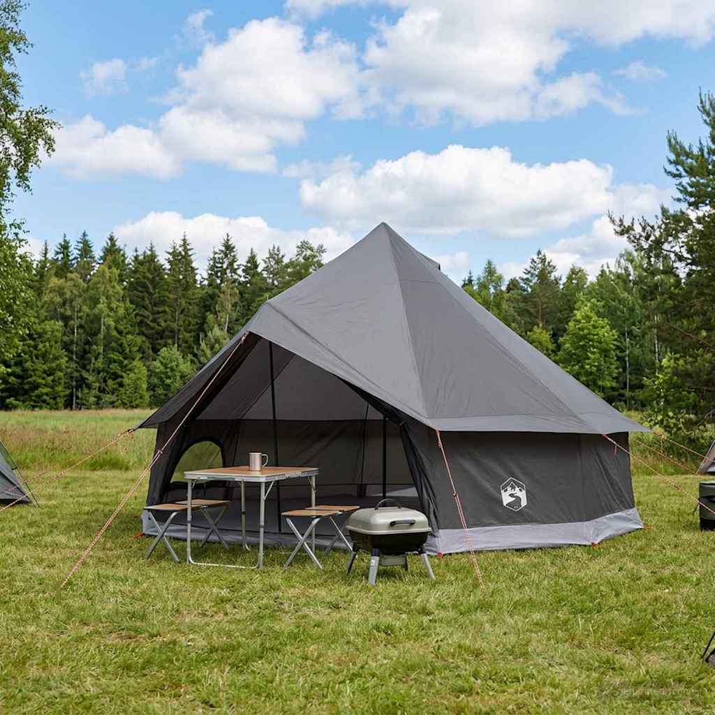 Tipi šator Smeđa siva 600 x 600 x 350 cm Poliester i čelik