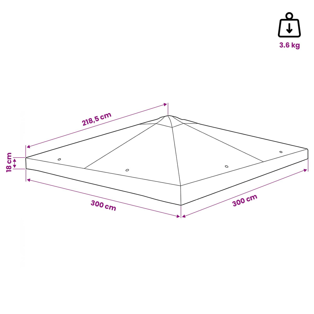 Gazebo Pokrivač Sivosmeđa 300 x 300 cm Poliester i čelik