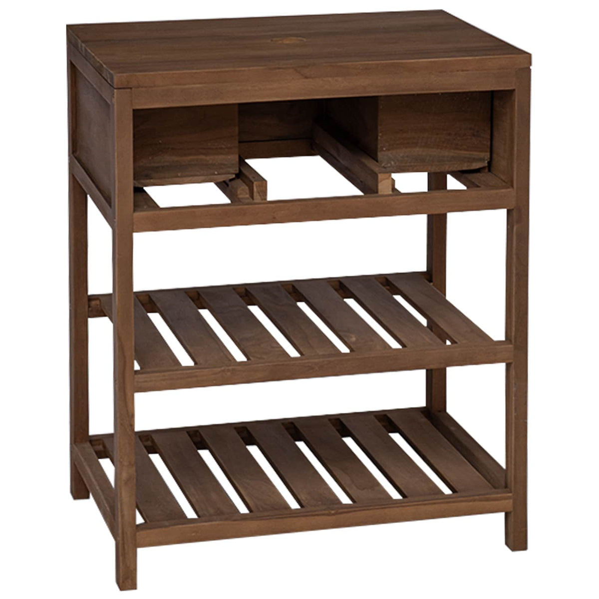 Kupaonski ormar Prirodna 60 x 45 x 75 cm Čvrsto teak drvo