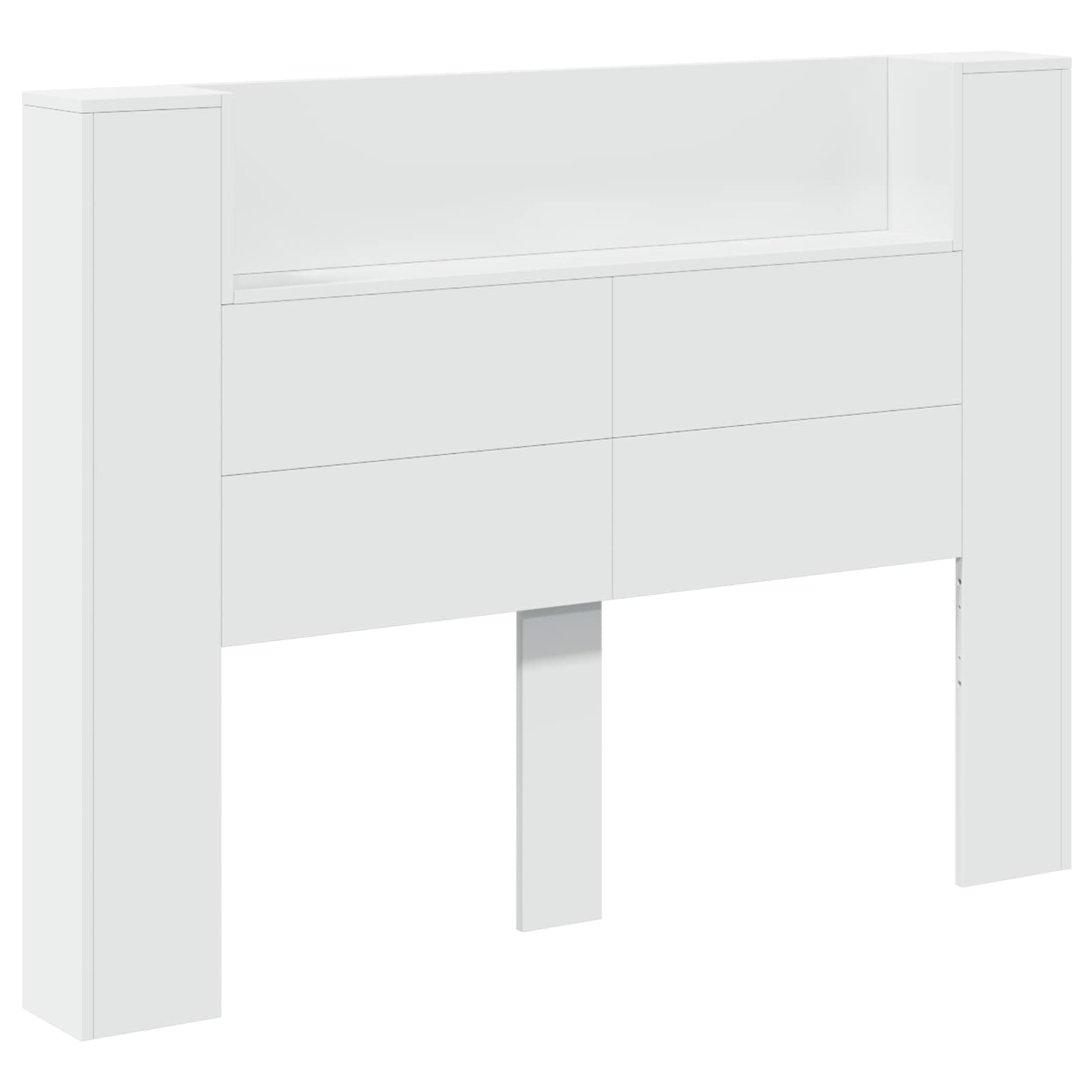 Krevetna ploča s LED-om s policom Bijeli 140 x 16,5 x 103,5 cm