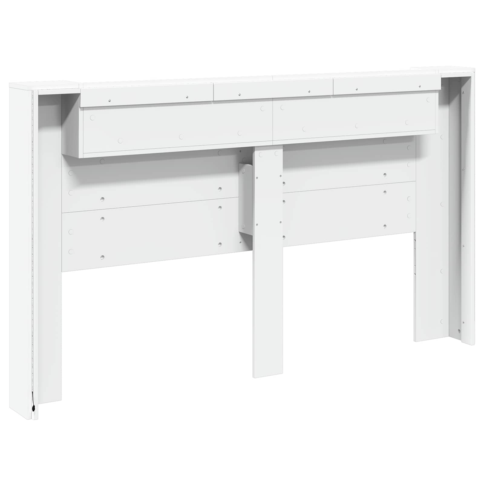 Krevetna ploča s LED-om s policom Bijeli 180 x 16,5 x 103,5 cm