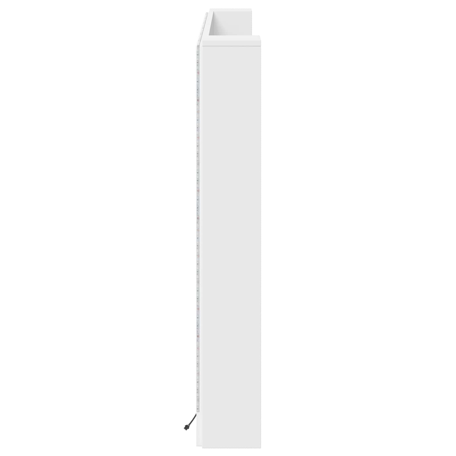 Krevetna ploča s LED-om s policom Bijeli 180 x 16,5 x 103,5 cm