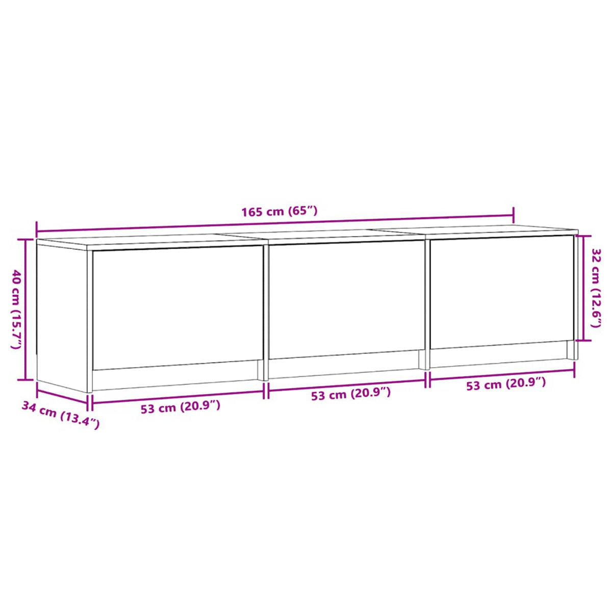 TV ormar Siva Sonoma 165 x 34 x 40 cm Konstruirano drvo