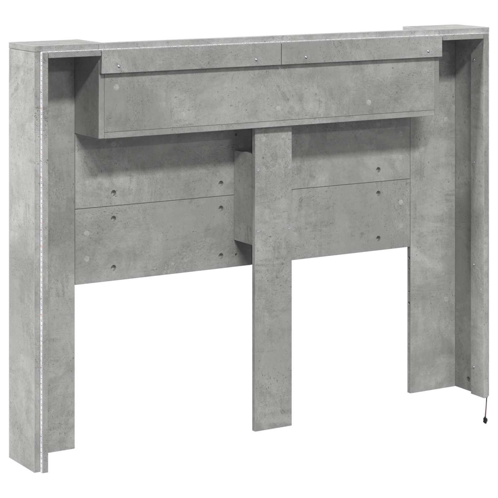 Krevetna ploča s LED-om s policom Beton 140 x 16,5 x 103,5 cm