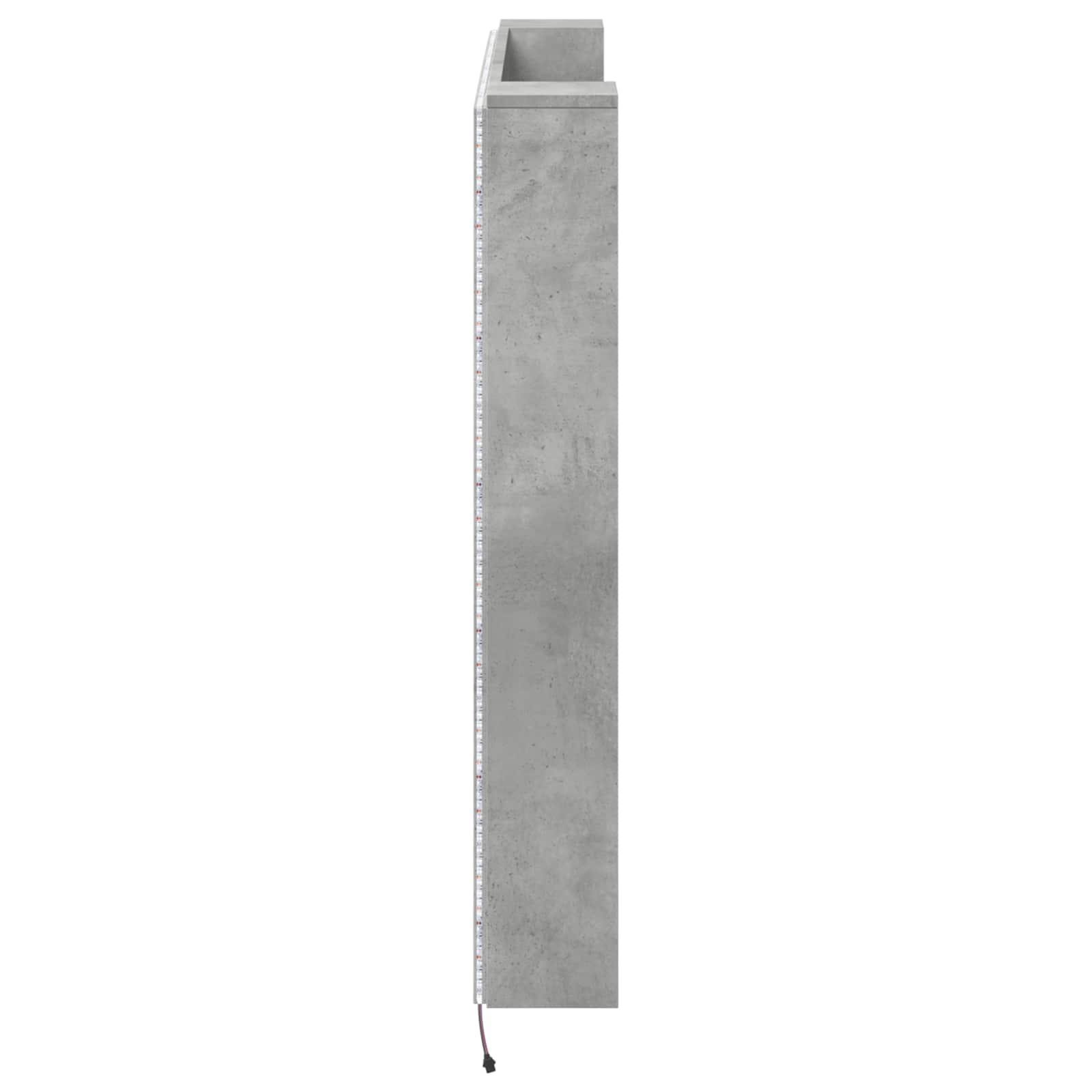 Krevetna ploča s LED-om s policom Beton 140 x 16,5 x 103,5 cm