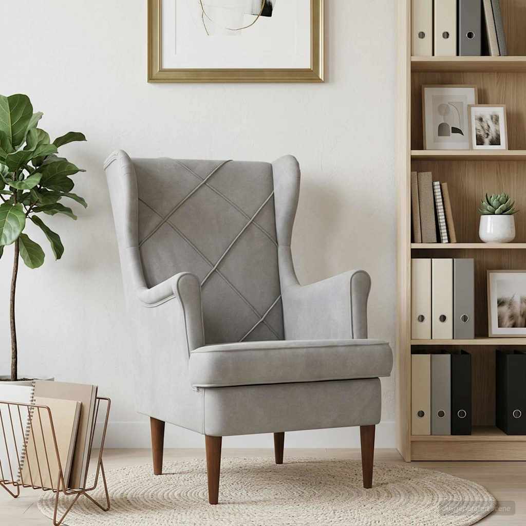 Fotelja Svjetlosiva Baršun