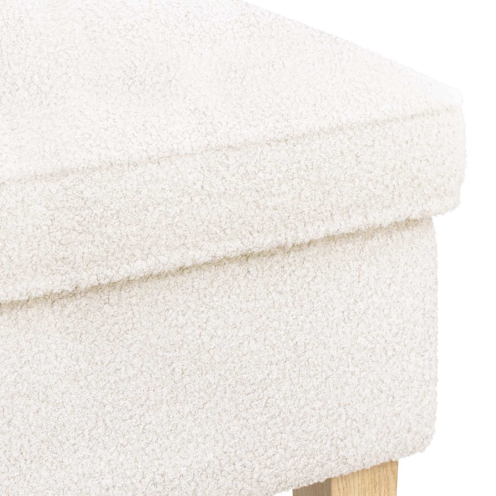 Stolica za noge Krem 55 x 35 x 41 cm Bouclé