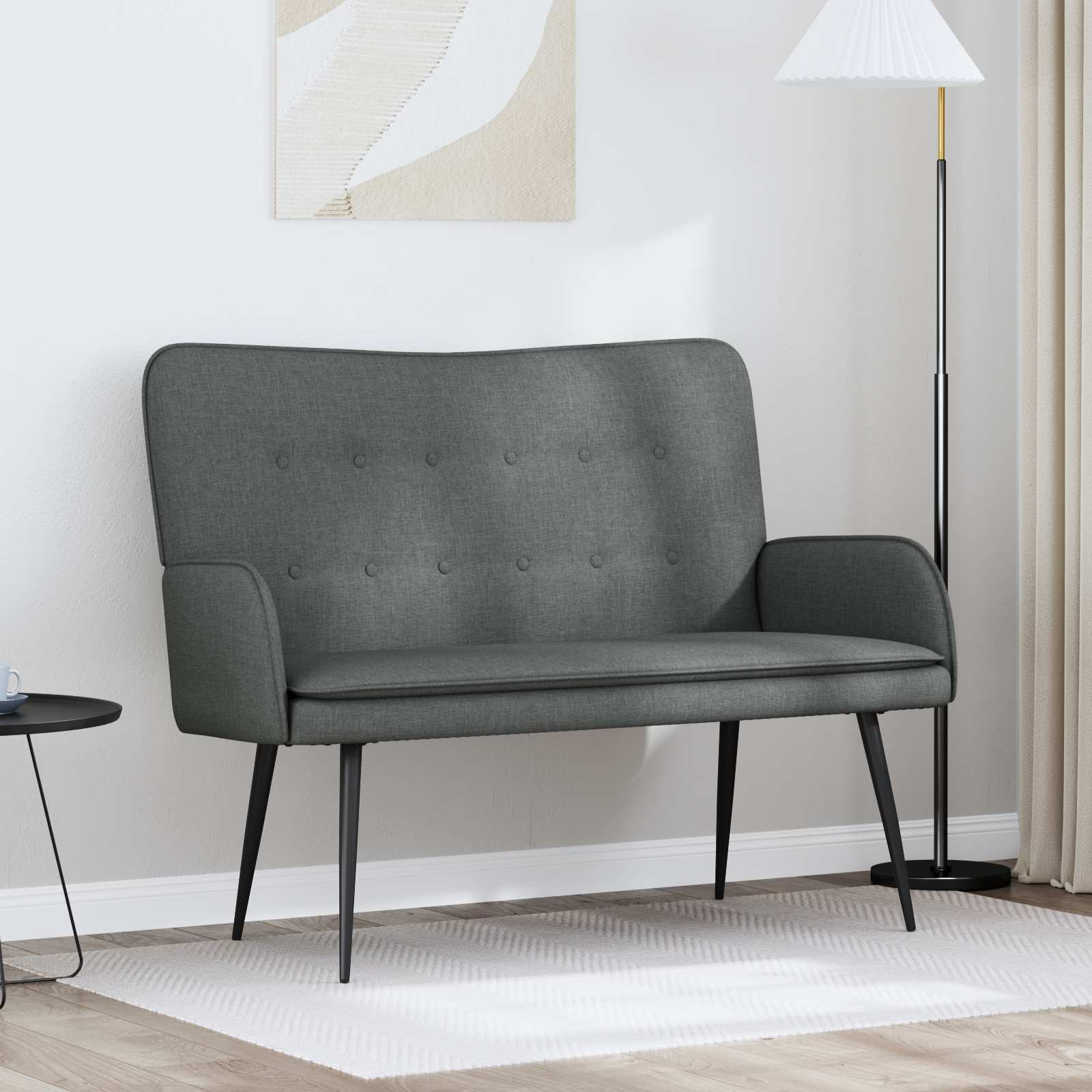 Sofa za dvije osobe Tamno siva 115 x 61 x 87 cm tkanina