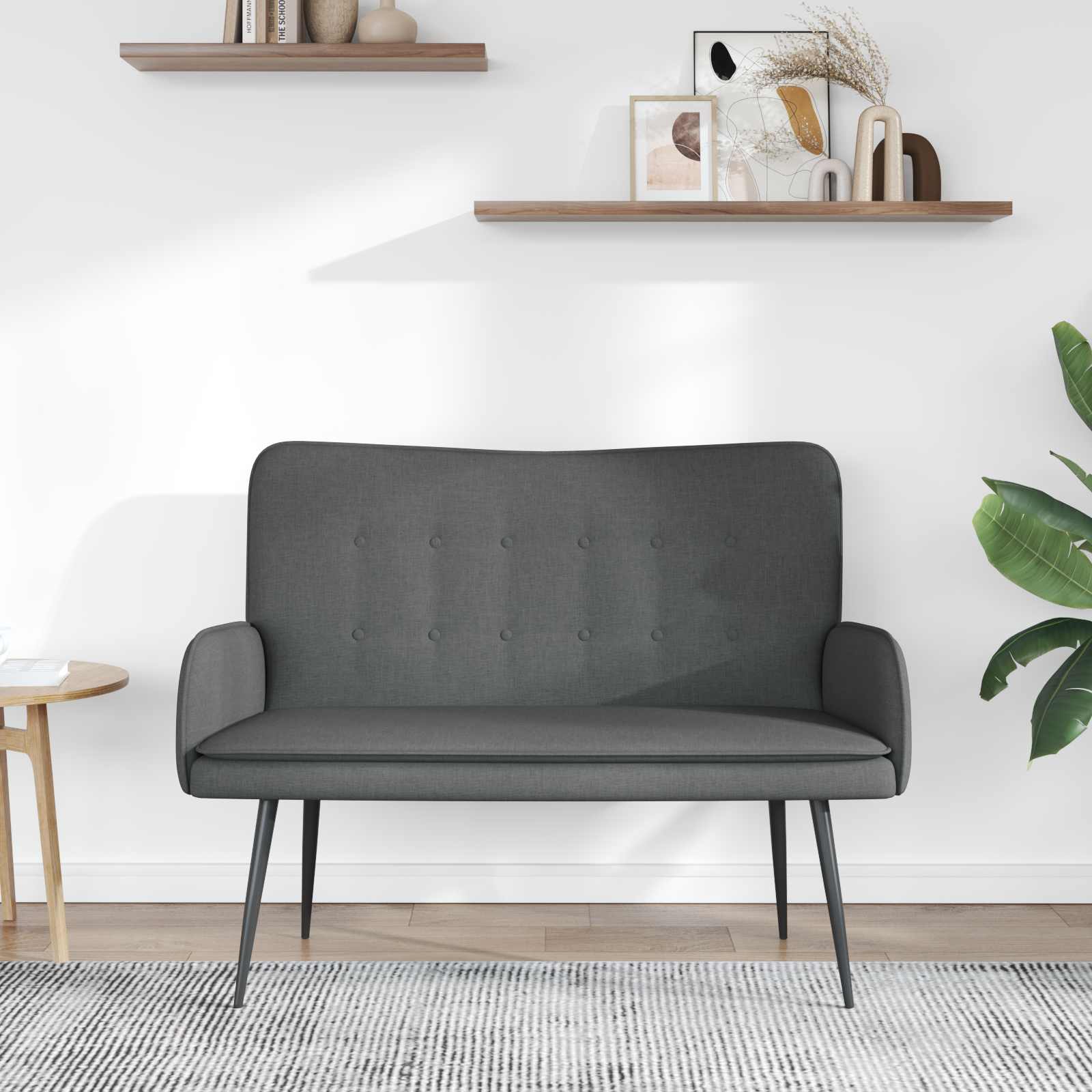 Sofa za dvije osobe Tamno siva 115 x 61 x 87 cm tkanina