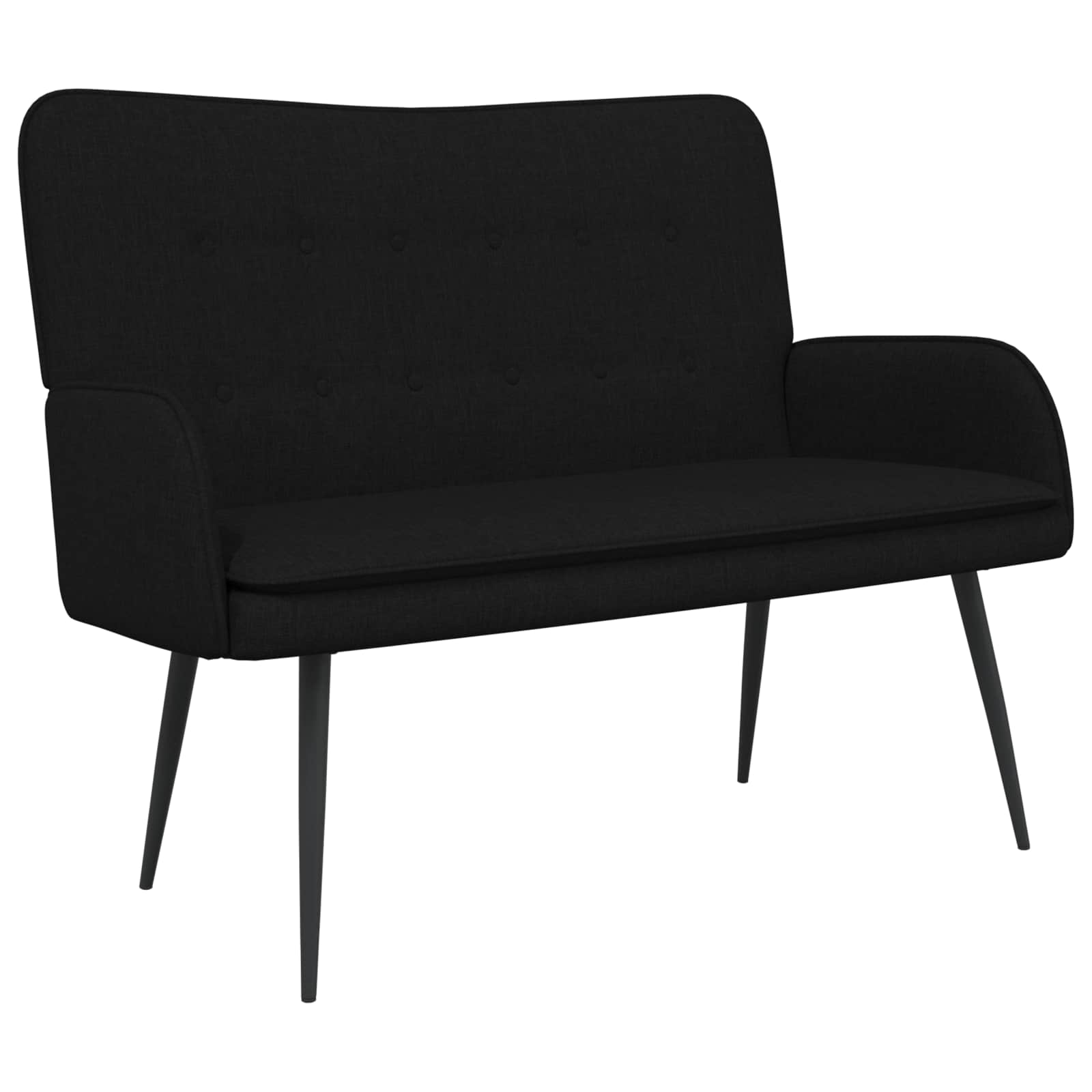 Sofa za dvije osobe Crna 115 x 61 x 87 cm tkanina