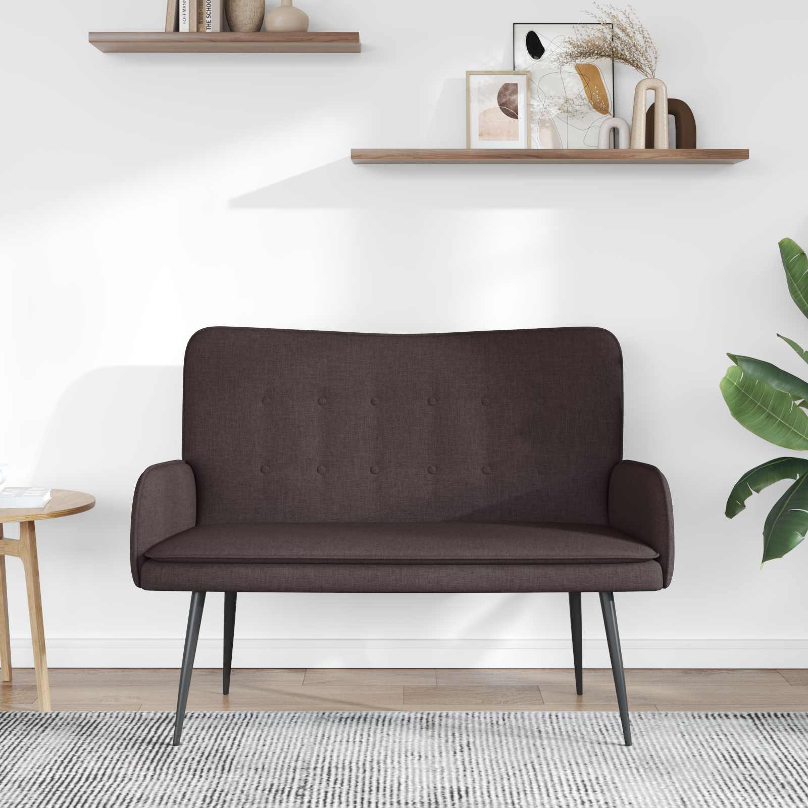 Sofa za dvije osobe Tamno smeđa 115 x 61 x 87 cm Tkanina