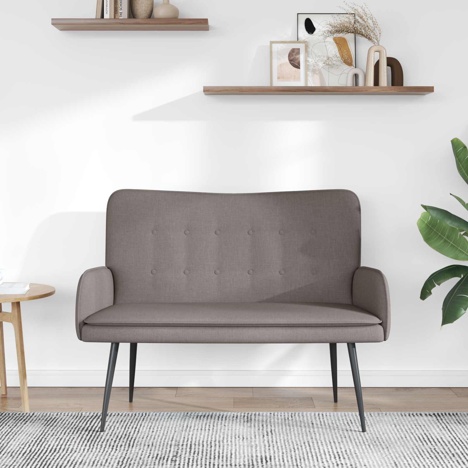 Sofa za dvije osobe Sivo-smeđa 115 x 61 x 87 cm tkanina